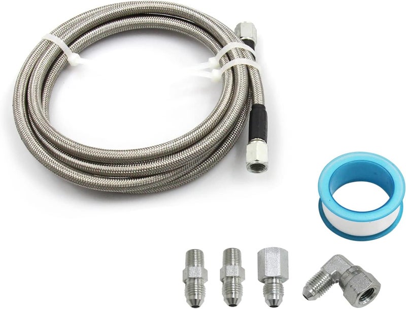 LVOUP Stainless Braided Line 4AN Multi Size Remote Turbocharger Sensor Teflon Gauge Line Kit（36inch） - Image 1